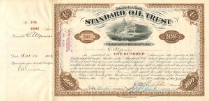 Standard Oil Trust signed by Clement A. Griscom and William Henry Beardsley - 1886 Autograph Stock Certificate